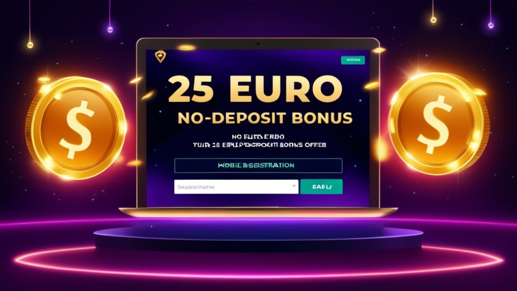 25-Euro-No-Deposit-Bonus auf einem Casino-Screen