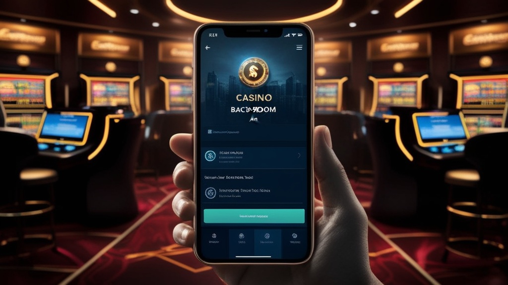Handy mit APK-Installationsdialog in dunkler Casino-Atmosphäre