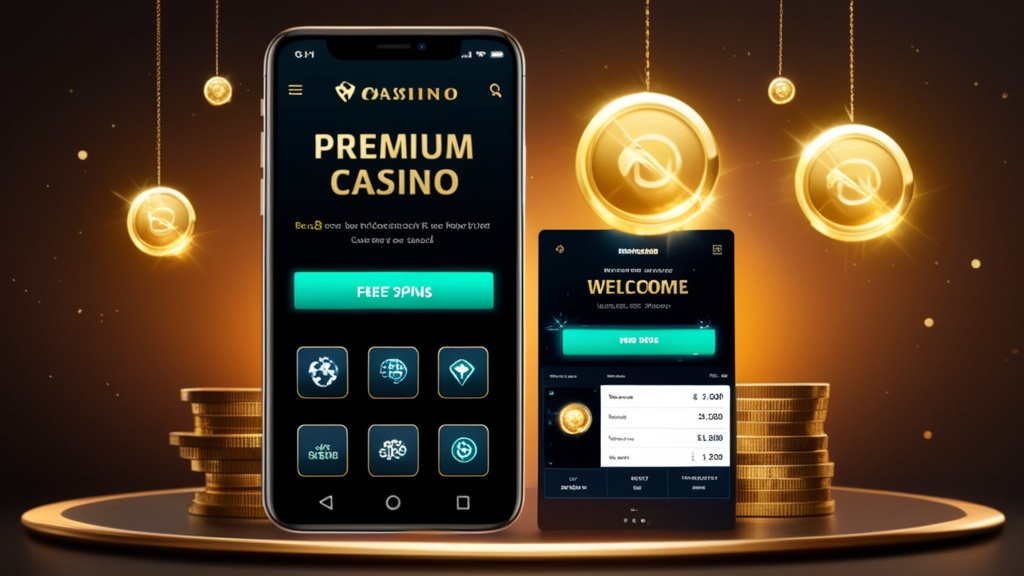 Willkommensbonus mit Freispielen und Bonusanzeige im Casino-Stil